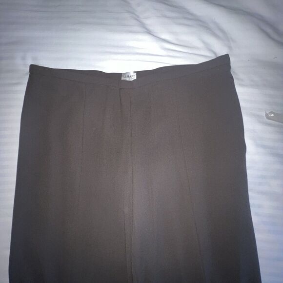 ARMANI COLLEZIONI Pants Brown Wool Wide Leg 10 MADE IN ITALY 32x28 - Picture 5 of 13